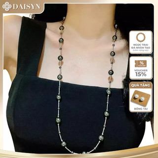 [N1129] Vòng Cổ, Dây Chuyền, Mix Ngọc Nhân Tạo Xám Đen, Sang Trọng Trẻ Trung Cho Nữ - DAISYN