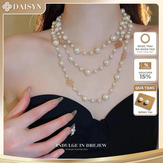 [ DAISYN ] N887 Dây chuyền ngọc trai nhân tạo dài   ,  chuỗi hạt ngọc trai mang áo dài