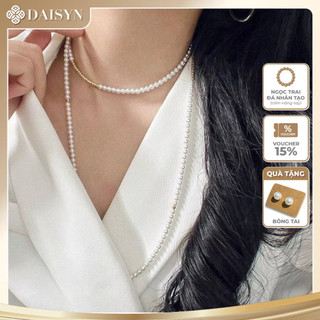 [N1141] Vòng Cổ, Dây Chuyền Mix Ngọc Nhân Tạo Hạt Trắng Vàng Trẻ Trung Thanh Lịch Cho Nữ - DAISYN