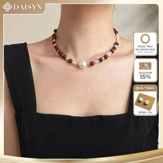 [N1139] Vòng Cổ, Dây Chuyền Mix Ngọc Nhân Tạo Trắng Đỏ Đậm Trẻ Trung Thanh Lịch Cho Nữ - DAISYN