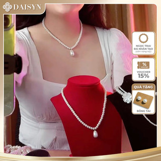 [ DAISYN ] N974 vòng cổ ngọc nhân tạo mặt giọt nước , dây chuyền ngọc nhân tạo , chuỗi hạt ngọc giọt nước