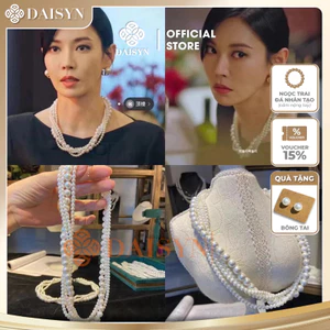 N845 dây chuyền hạt ngọc trai nhân tạo 4 sợi, chuỗi hạt ngọc trai nhân tạo sang trọng