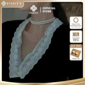 N764 choker dây chuyền ngọc trai nhân tạo 6 li dây chuyền 2 sợi xinh xắn cho nữ