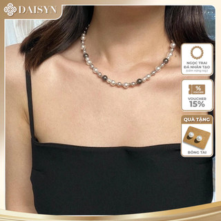 N1063 Vòng Cổ Dây Chuyền Ngọc, Chuỗi Hạt Ngọc Trai Nhân Tạo Trắng Xám, Sang Trọng Cho Nữ