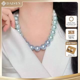 [N1135] Vòng Cổ, Dây Chuyền Mix Ngọc Nhân Tạo Hạt Lớn 16li Trắng Xanh Nhạt Trẻ Trung Cho Nữ - DAISYN