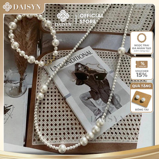 [ DAISYN ] N913 bộ Dây chuyền vòng tay, nhẫn ngọc trai nhân tạo 4li 12li,  chuỗi hạt ngọc trai thuỷ tinh cá tính