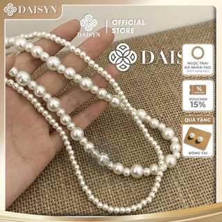 [NgocDaisy] N385 vòng cổ hạt Trai, dây chuyền hạt ngọc trai nhân tạo đá choker 2 dây kiểu dáng xinh xắn cho nữ