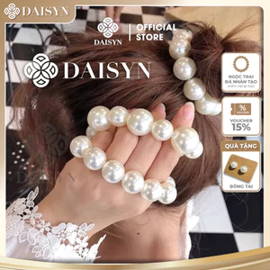N380 vòng tay , dây cột tóc hạt Ngọc vòng tay hạt bẹt lớn kiểu dáng xinh xắn cho nữ