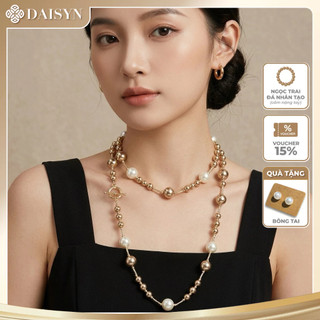 [N1115] [Tặng Bông Tai] - Vòng Cổ, Dây Chuyền Ngọc Trai, Móc OT Trending Trẻ Trung, Sang Trọng