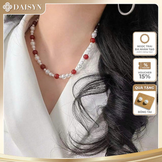 [ DAISYN ] - [ N992 ] - Vòng Cổ, Chuỗi Hạt, Dây Chuyền Ngọc Nhân Tạo Mix Đỏ Trắng Sang Trọng Cho Nữ, Phù Hợp Nhiều Dịp.