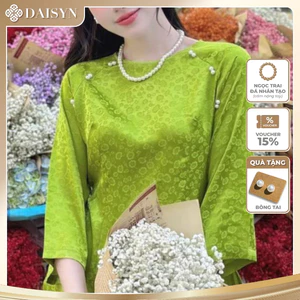 N856 dây chuyền hạt ngọc trai nhân tạo , dây chuyền áo bà ba, thiết kế dây chuyền ngọc trai nhân tạo