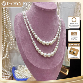 [NgocDaisy] N460 vòng cổ hạt Trai, dây chuyền mang áo dài 2 sợi ngắn nhiều kích cỡ hạt kiểu dáng sang trọng cho nữ