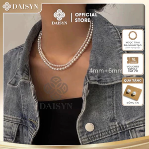 N750 dây chuyền ngọc trai nhân tạo dây đôi hạt 4li- 6li ngọc trai nhân tạo xinh xắn cho nữ