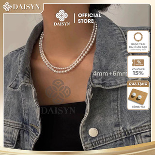 [ DAISYN ] N750 dây chuyền ngọc trai nhân tạo dây đôi hạt 4li- 6li ngọc trai nhân tạo xinh xắn cho nữ