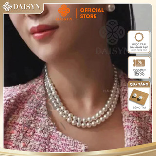 [ DAISYN ] N618  dây chuyền áo dài , dây chuyền áo tấc, dây chuyền váy cưới ngọc trai nhân tạo 2 sợi 8mm ngắn sang trọng