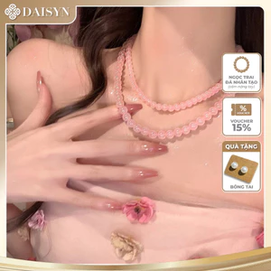 n1085 Thời Trang Pháp Vòng Cổ Ngọc Trai Hồng Mùa Hè Mới Phong Cách Đa Năng Vòng Cổ Ngọc Trai Đính Hạt Vòng Cổ