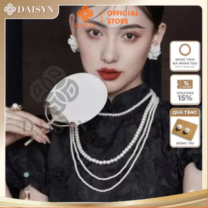 N597 dây chuyền áo dài , dây chuyền áo tấc, dây chuyền áo ngũ thân 4 sợi ngọc trai nhân tạo 4-6-8mm
