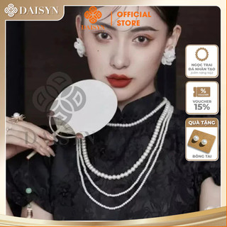 [ DAISYN ] N597 dây chuyền áo dài , dây chuyền áo tấc, dây chuyền áo ngũ thân 4 sợi ngọc trai nhân tạo 4-6-8mm