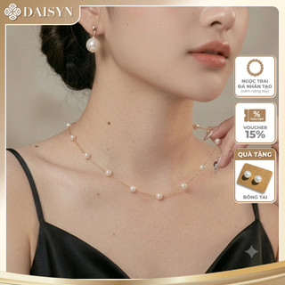 [ DAISYN ] N928 choker Dây chuyền ngọc trai nhân tạo xinh xắn dây mạ vàng 18l,  chuỗi hạt ngọc trai thuỷ tinh cho nữ