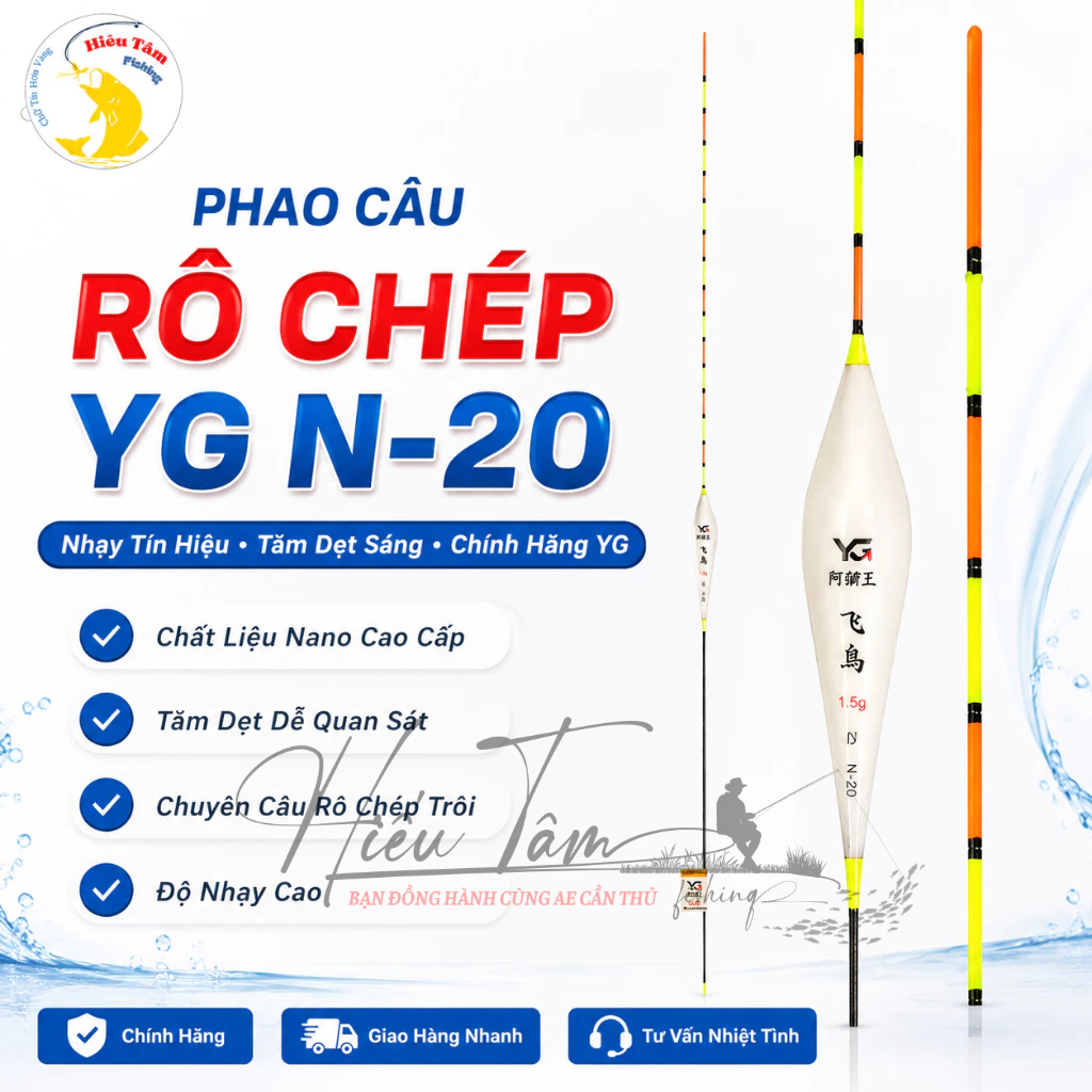 Phao Câu Tổng Hợp Rô Chép YG - N20 TH2, Phao Câu Đài Tăm Dẹt Sáng Dễ Nhìn Tín Hiệu Nhậy (chính hãng)