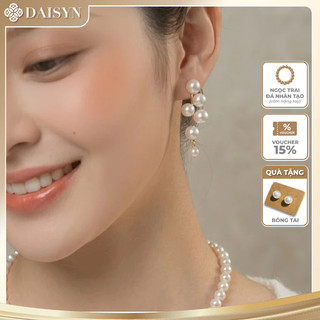 [ DAISYN ] N707 Bông Tai Bạc 925 Đính Ngọc Trai nhân tạo Phong Cách Hàn Quốc Sang Trọng Thời Trang