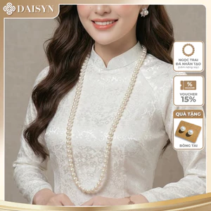 N878 dây chuyền ngọc trai nhân tạo 10li , chuỗi hạt ngọc trai mang áo dài , vòng cổ ngọc trai áo bà ba