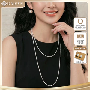 N426 dây chuyền mang áo dài 150cm vòng cổ 2 dây hạt Ngọc 3mm phong cách vintage cho nữ