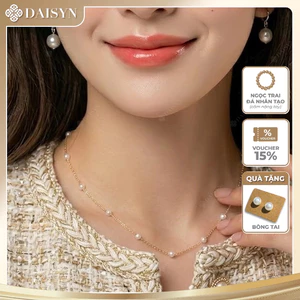 N938 Dây chuyền ngọc trai nhân tạo dây mạ vàng 18k, vòng cổ ngọc trai thuỷ tinh sang trọng cho nữ