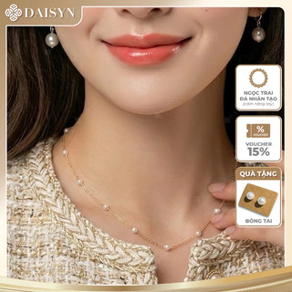 [ DAISYN ] N938 Dây chuyền ngọc trai nhân tạo dây mạ vàng 18k,  vòng cổ ngọc trai thuỷ tinh sang trọng cho nữ