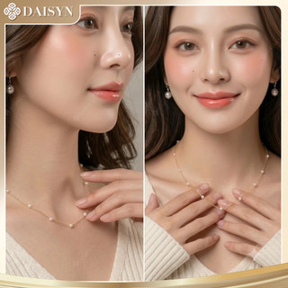 [ DAISYN ] N937 Dây chuyền ngọc trai nhân tạo dây mạ vàng 18k,  vòng cổ ngọc trai thuỷ tinh sang trọng cho nữ