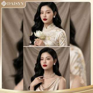 [ DAISYN ] N854 choker vòng cổ hạt Trai, dây chuyền hạt ngọc trai nhân tạo đá 3 sợi hạt 3mm, 4m, 5mm