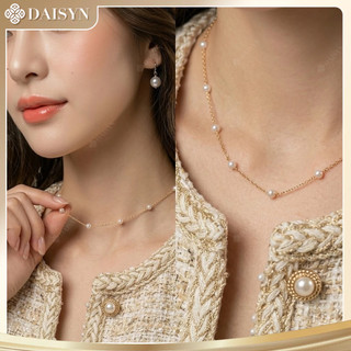 [ DAISYN ] N938 Dây chuyền ngọc trai nhân tạo dây mạ vàng 18k,  vòng cổ ngọc trai thuỷ tinh sang trọng cho nữ