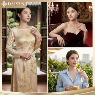 [ DAISYN ] N928 choker Dây chuyền ngọc trai nhân tạo xinh xắn dây mạ vàng 18l,  chuỗi hạt ngọc trai thuỷ tinh cho nữ