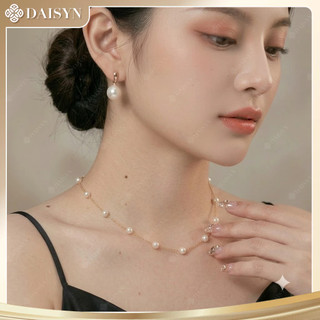 [ DAISYN ] N928 choker Dây chuyền ngọc trai nhân tạo xinh xắn dây mạ vàng 18l,  chuỗi hạt ngọc trai thuỷ tinh cho nữ