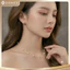 N921 choker Dây chuyền ngọc trai nhân tạo xinh xắn , chuỗi hạt ngọc trai thuỷ tinh phong cách vintage cho nữ