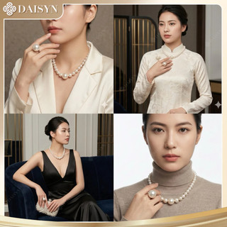 [N1187] Nhẫn Ngọc Nhân Tạo Hạt To Màu Trắng Ngà, Sang Trọng, Thanh Lịch Cho Nữ - DAISYN.