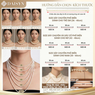 [ DAISYN ] N938 Dây chuyền ngọc trai nhân tạo dây mạ vàng 18k,  vòng cổ ngọc trai thuỷ tinh sang trọng cho nữ