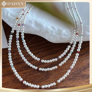 [N1181] Vòng Cổ, Dây Chuyền Ngọc Nhân Tạo Mix Nhiều Màu, Hạt Nhỏ, Móc Khoá Vàng, Sang Trọng Cho Nữ - DAISYN
