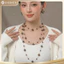 N887 Dây chuyền ngọc trai nhân tạo , chuỗi hạt ngọc trai mang áo dài