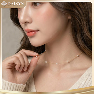 [ DAISYN ] N937 Dây chuyền ngọc trai nhân tạo dây mạ vàng 18k,  vòng cổ ngọc trai thuỷ tinh sang trọng cho nữ
