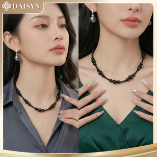 [ DAISYN ] N916 choker Dây chuyền ngọc trai nhân tạo xinh xắn trắng xám đen,  chuỗi hạt ngọc trai thuỷ tinh cá tính