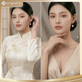 [ DAISYN ] N738 Bông tai nữ ngọc trai nhân tạo chuôi hình móc câu phụ kiện trang sức nhỏ xinh xắn