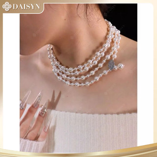 [N1196] Vòng Cổ, Dây Chuyền Ngoc Trai Đá Trắng Nhân Tạo Khoá Lá Phụ Kiện Xinh Xắn Cho Nữ, Sang Trọng - DAISYN