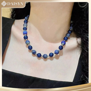 [N1152] Vòng Cổ Dây Chuyền Ngọc, Chuỗi Hạt Ngoc Trai Nhân Tạo Đá Xanh Coban 10li Phối Thiên Thanh - DAISYN.