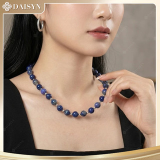 [N1152] Vòng Cổ Dây Chuyền Ngọc, Chuỗi Hạt Ngoc Trai Nhân Tạo Đá Xanh Coban 10li Phối Thiên Thanh - DAISYN.