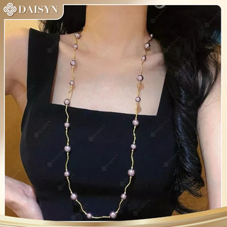 [N1166] Vòng Cổ Ngọc Nhân Tạo Đá Cao Cấp, Dây Xoắn Ngọc Nhân Tạo Tím - DAISYN