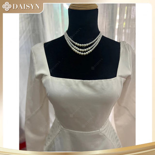 [N868] Choker Dây Chuyền Hạt Ngọc Trai Nhân Tạo 3 Sợi, Dây Chuyền Mang Áo Dài - DAISYN