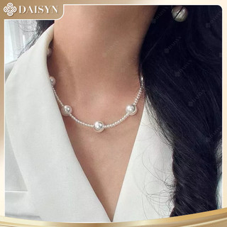 [N1189] Vòng Cổ, Dây Chuyền Ngọc Nhân Tạo Trắng Hạt 3li Phối 12li Sang Trọng - DAISYN.