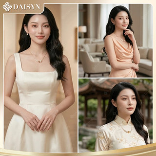 [ DAISYN ] N939 Dây chuyền ngọc trai nhân tạo dây mạ vàng 18k  ,  vòng cổ ngọc trai thuỷ tinh sang trọng cho nữ