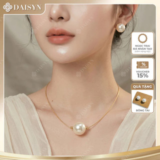 n1084 Vòng cổ sợi mảnh hạt 16li mặt ngọc trai thời trang phong cách cá tính cho nữ